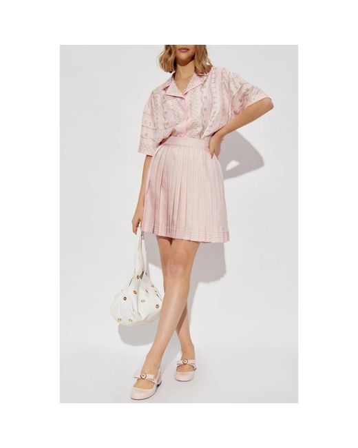 Versace Plooirok Met Kettingprint in het Pink