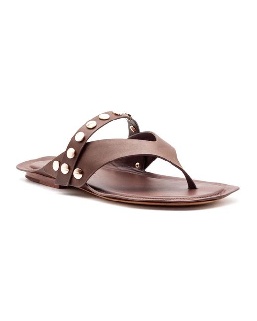 Elena Iachi Brown Flip Flops