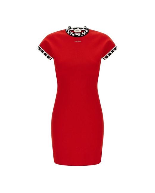 Versace Red Knitted Dresses