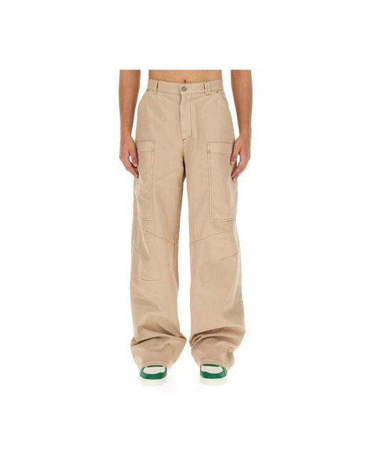 Palm Angels Natural Straight Trousers for men