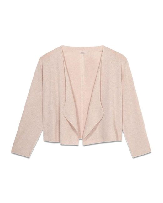 Oltre Natural Kurzer Lurex-Cardigan