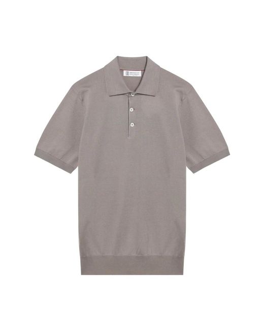 Brunello Cucinelli Gray Polo Shirts for men