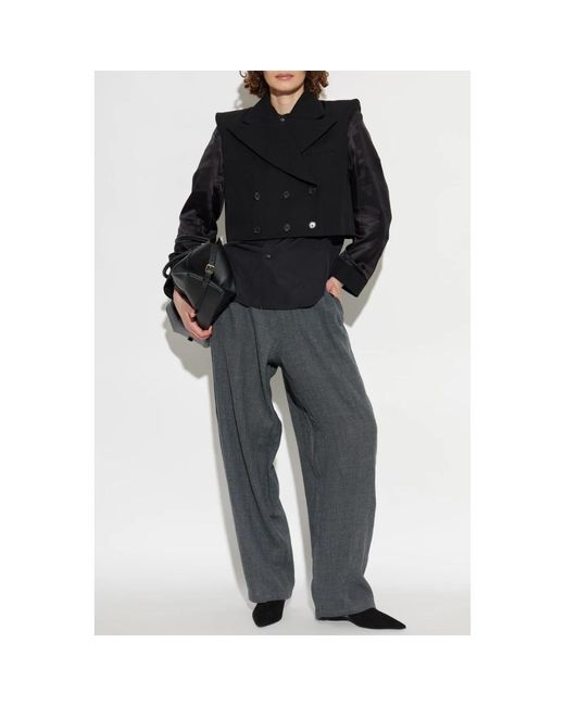 Comme des Garçons Korte Double-Breasted Blazer in het Black