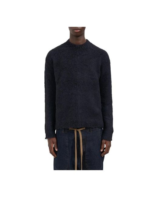Uma Wang Blue Round-Neck Knitwear