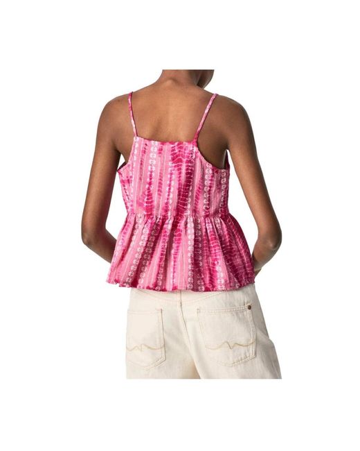 Pepe Jeans Pink Sleeveless Tops