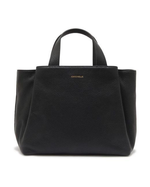 Coccinelle Black Kleine Leder-Schultertasche Mit Reißverschluss