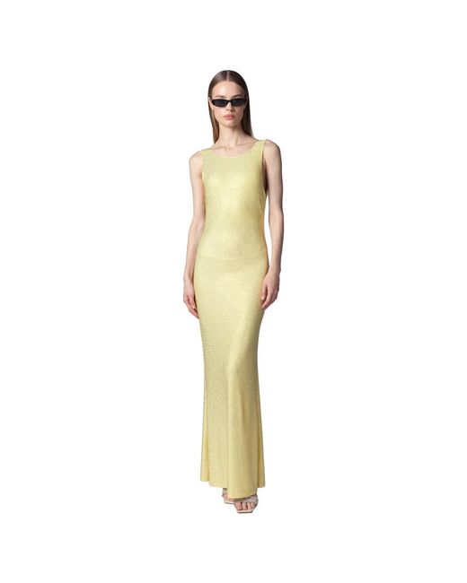 TWENTYFOUR Kleedjes ,Geel ,Maxi Jurk in het Metallic