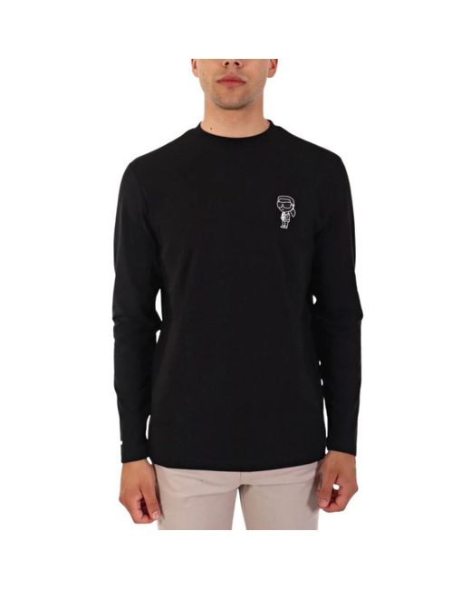Karl Lagerfeld Black Long Sleeve T-Shirts for men