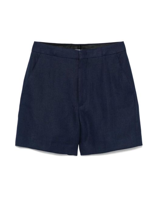 Tagliatore Korte Broeken ,Blauw ,Linnen Shorts Blauw in het Blue