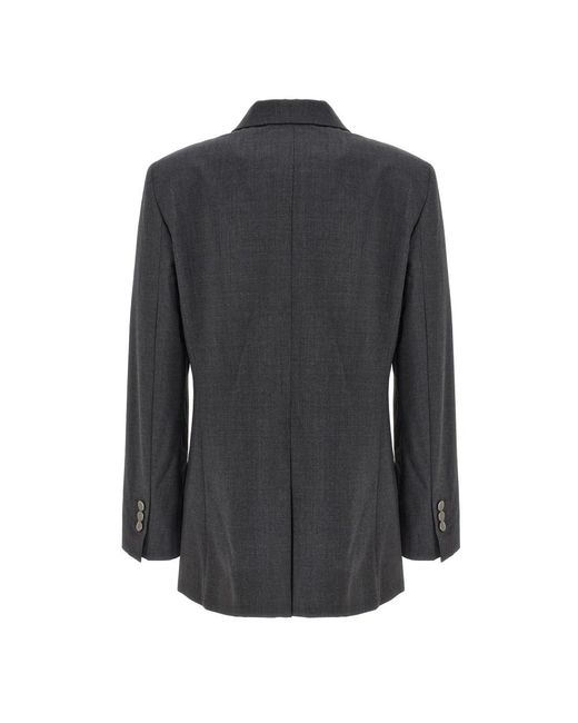 Theory Jassen ,Grijs ,Wol Boxy Blazer in het Black