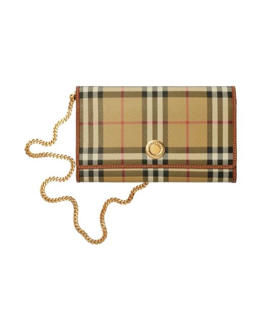 Burberry Kettingband Klepportemonnee in het Metallic