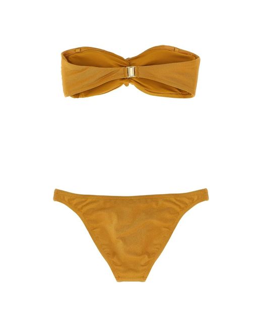 Zimmermann Lucky Bandeau Flower Bikini in het Yellow