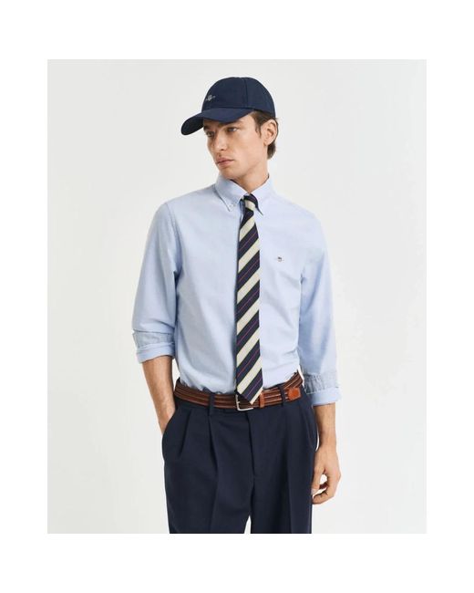 Gant Overhemden ,Blauw ,Katoen Overhemd Met Slim Fit Van Stretchkatoen Oxford in het Blue voor heren
