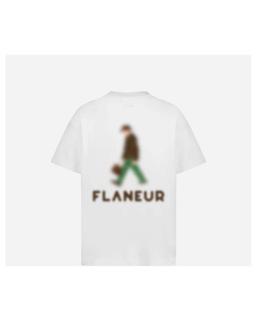 flâneur Blurred Stroller T-Shirt in het White voor heren
