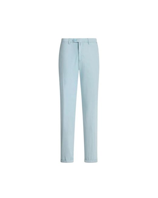 Kiton Broeken ,Blauw ,Katoen Cotton Chino Broeken in het Blue voor heren
