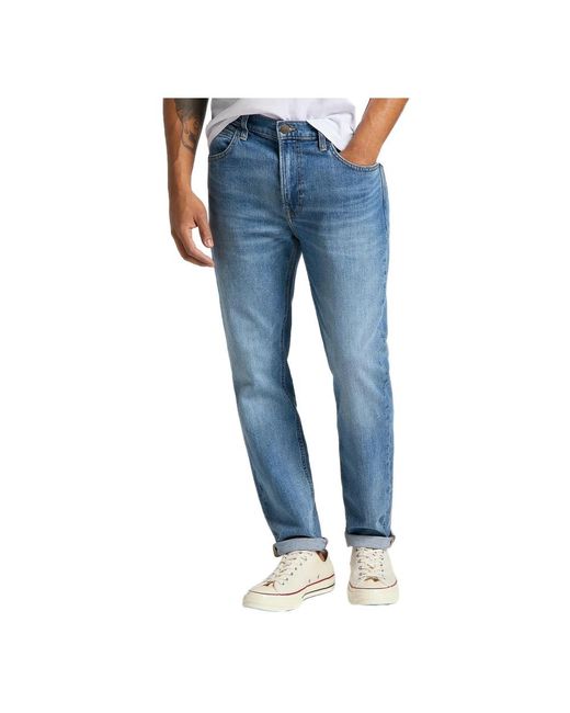 Jeans blu con zip e bottone di Lee Jeans in Blue da Uomo