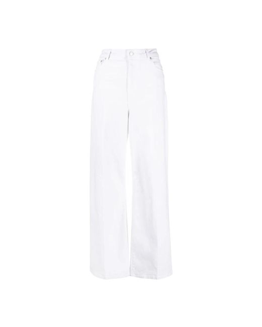 Officine Generale White Wide Trousers