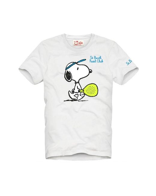 Mc2 Saint Barth Snoopy padel club t-shirt in White für Herren
