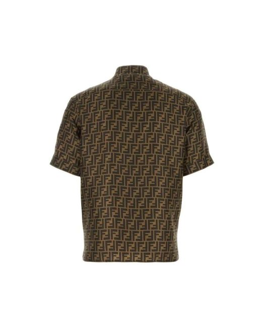 Fendi Brown Short Sleeve Shirts for men