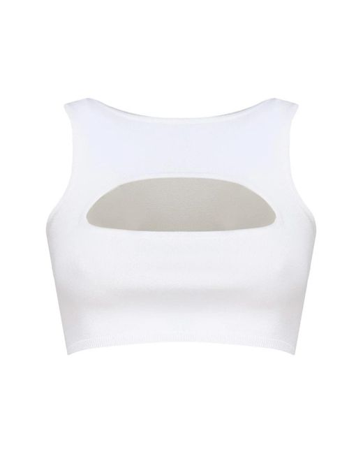 DSquared² Tops ,Wit ,Katoen Stijlvolle Mouwloze Top in het White