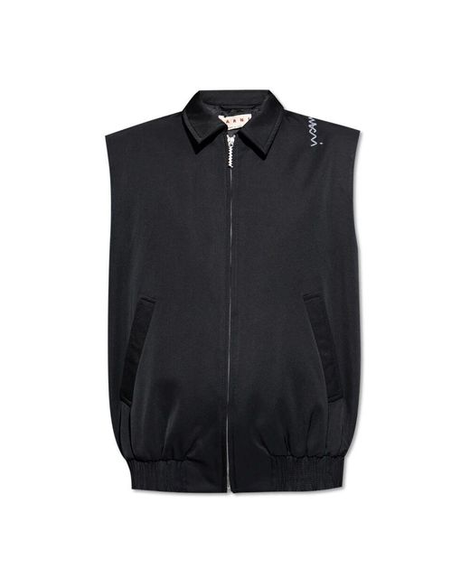 Marni Black Weste mit logo