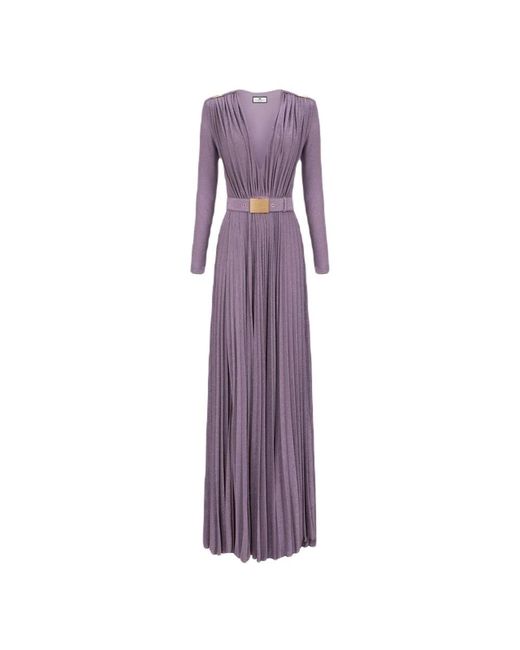 Elisabetta Franchi Purple Maxi Dresses