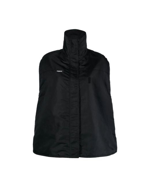 Coperni Black Schwarze logo-patch bomber cape