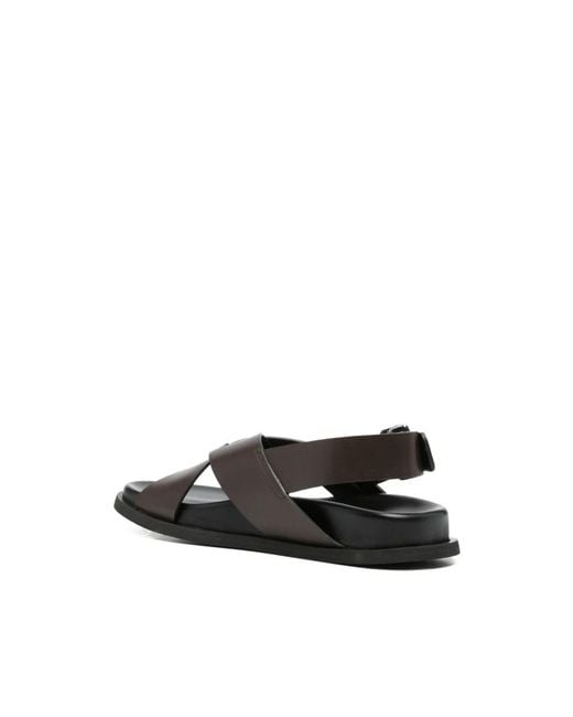 Guglielmo Rotta Black Flat Sandals
