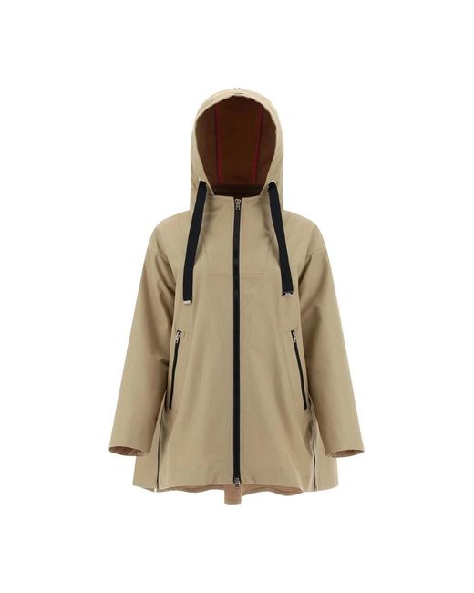Herno Jassen ,Bruin ,Flared Jacket in het Natural