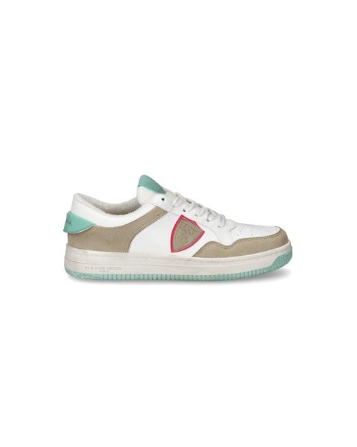 Philippe Model Schoenen ,Veelkleurig ,Katoen Sneakers Lyon Streetwear in het White