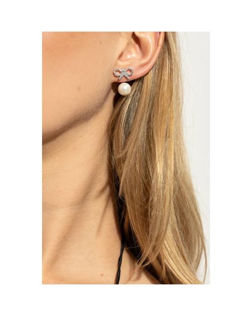 Earrings Self-Portrait de color White
