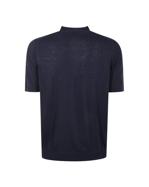 Roberto Collina Baumwoll Rollkragen T-Shirt in Blue für Herren