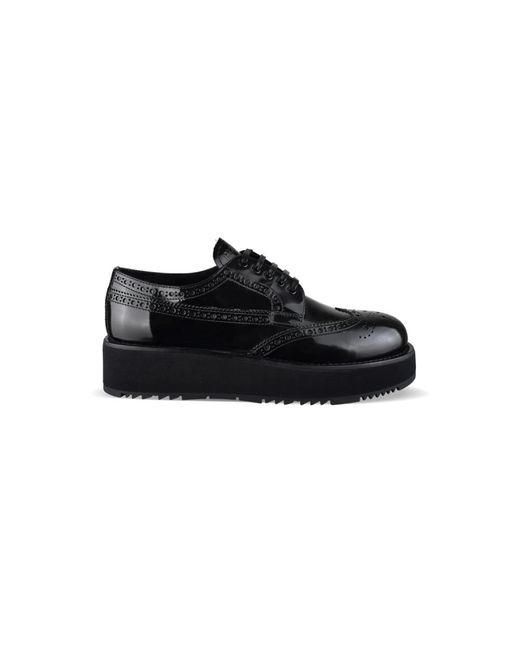 Prada Black Derby Schuhe