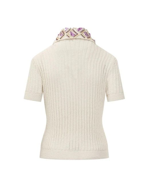 Des Phemmes Sponge Rib Polo in het White