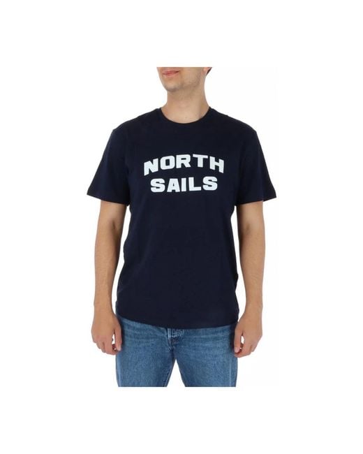North Sails Tops ,Blauw ,Katoen Blauw Kortemouw T-Shirt in het Blue voor heren