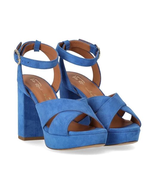 Shoes > sandals > high heel sandals Via Roma 15 en coloris Blue