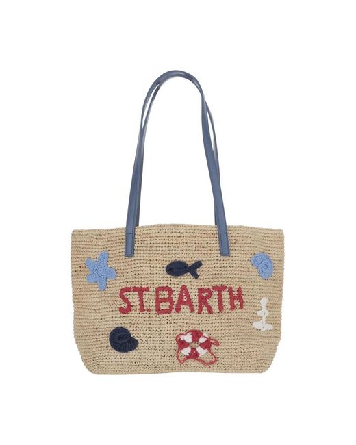 Mc2 Saint Barth Red Strandtasche Aus Raffiagemisch