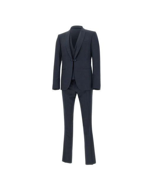 Corneliani Blue Single Breasted Suits for men