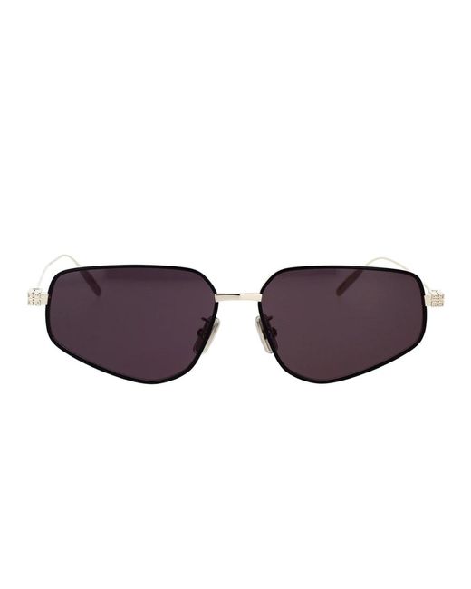 Givenchy Brown Stilvolle sonnenbrille mit silbernen akzenten