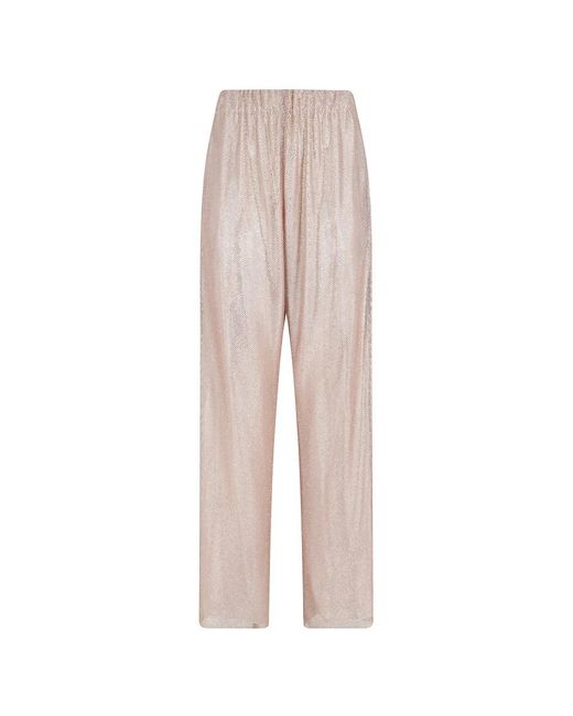 Alberta Ferretti Natural Wide Trousers