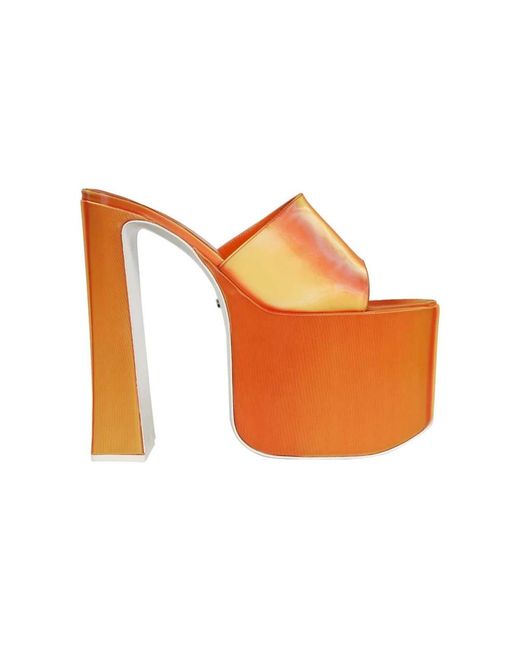 Gcds Orange Heeled Mules