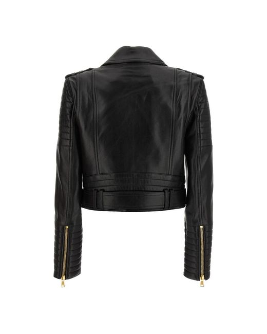 Balmain Black Leather Jackets