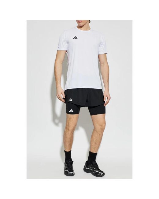 Adidas Fitness ,Zwart ,Polyester Adizero Essentials Split Short in het Black voor heren