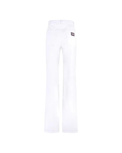 Dolce & Gabbana White Boot-Cut Jeans