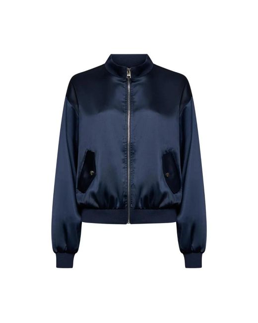 Silvian Heach Blue Glänzende Bomberjacke Mit Reißverschluss
