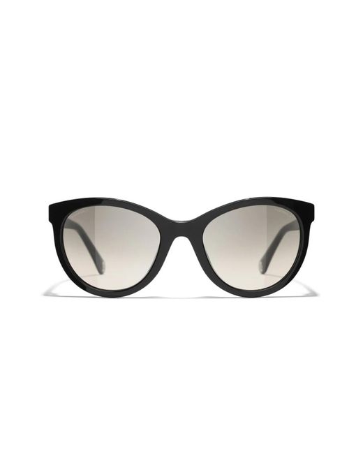 Chanel Black Ikonoische sonnenbrille mit grauen verlaufsgläsern