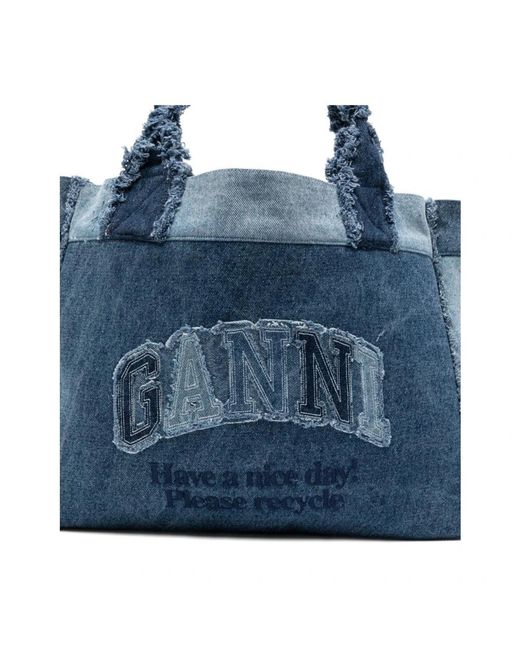 Ganni Blue Tote Bags