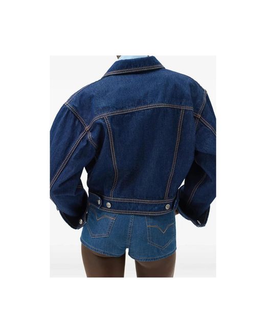Versace Slim-Fit Denim Blouson Jas in het Blue