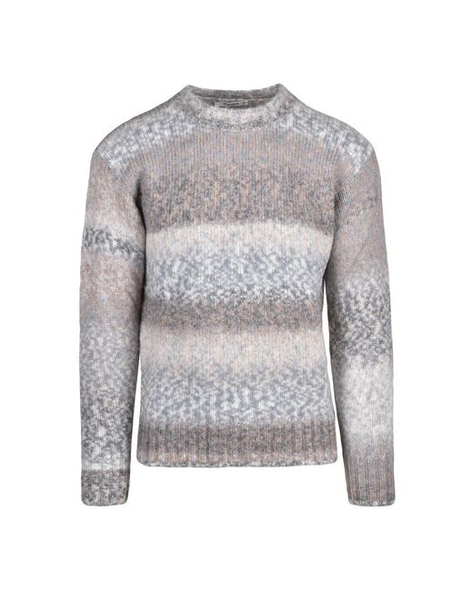 Kangra Gray Round-Neck Knitwear for men