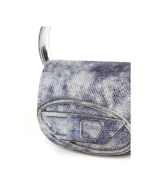 DIESEL Blue Mini tasche mit marmor-print
